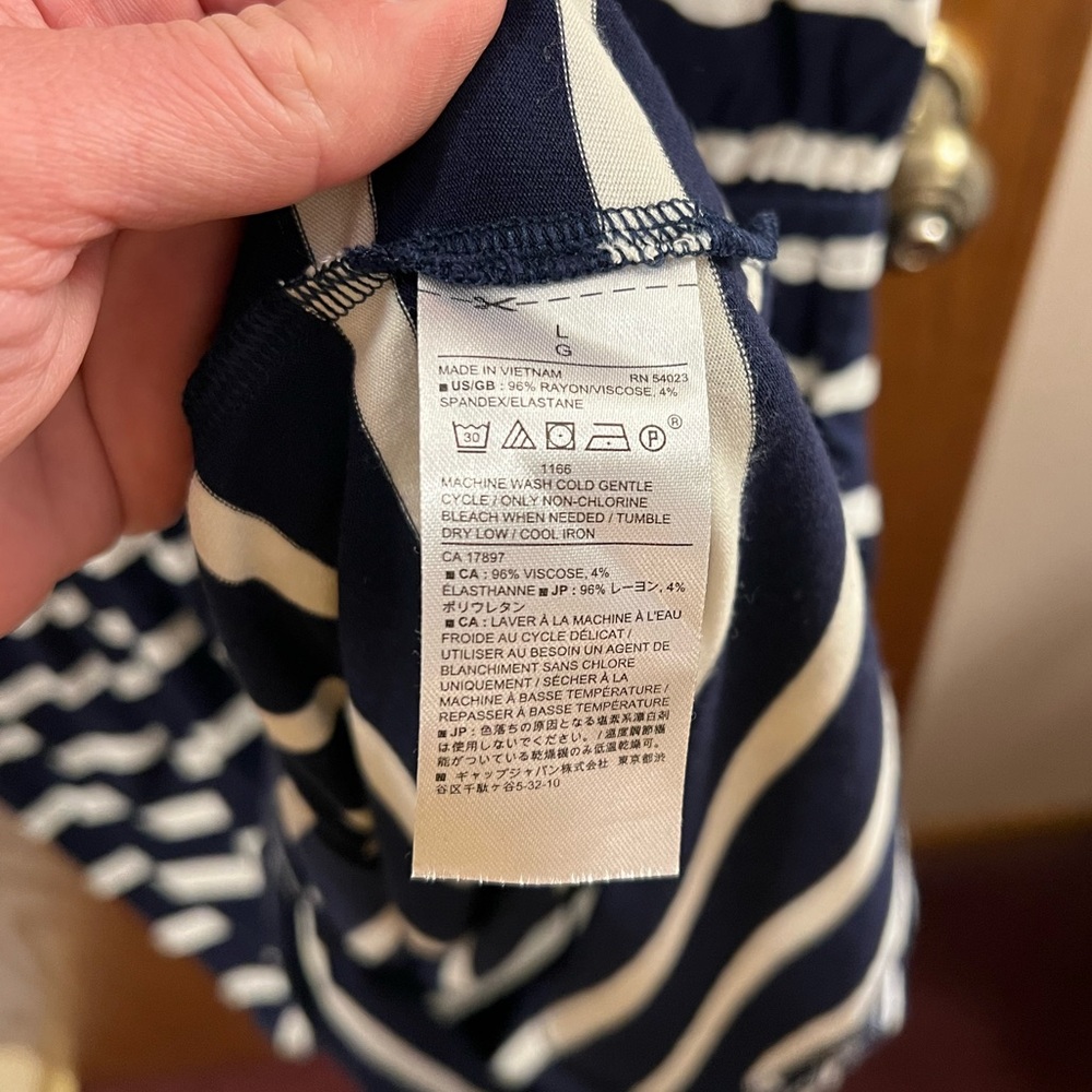 Banana Republic Navy & White Striped Midi Dress - Picture 6 of 6